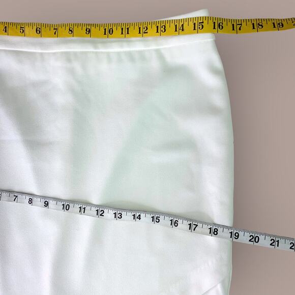 Saint Tropez West Chiffon Wrap Pencil Casual Skirt Lined Size 6 Cream Whte - Picture 11 of 14